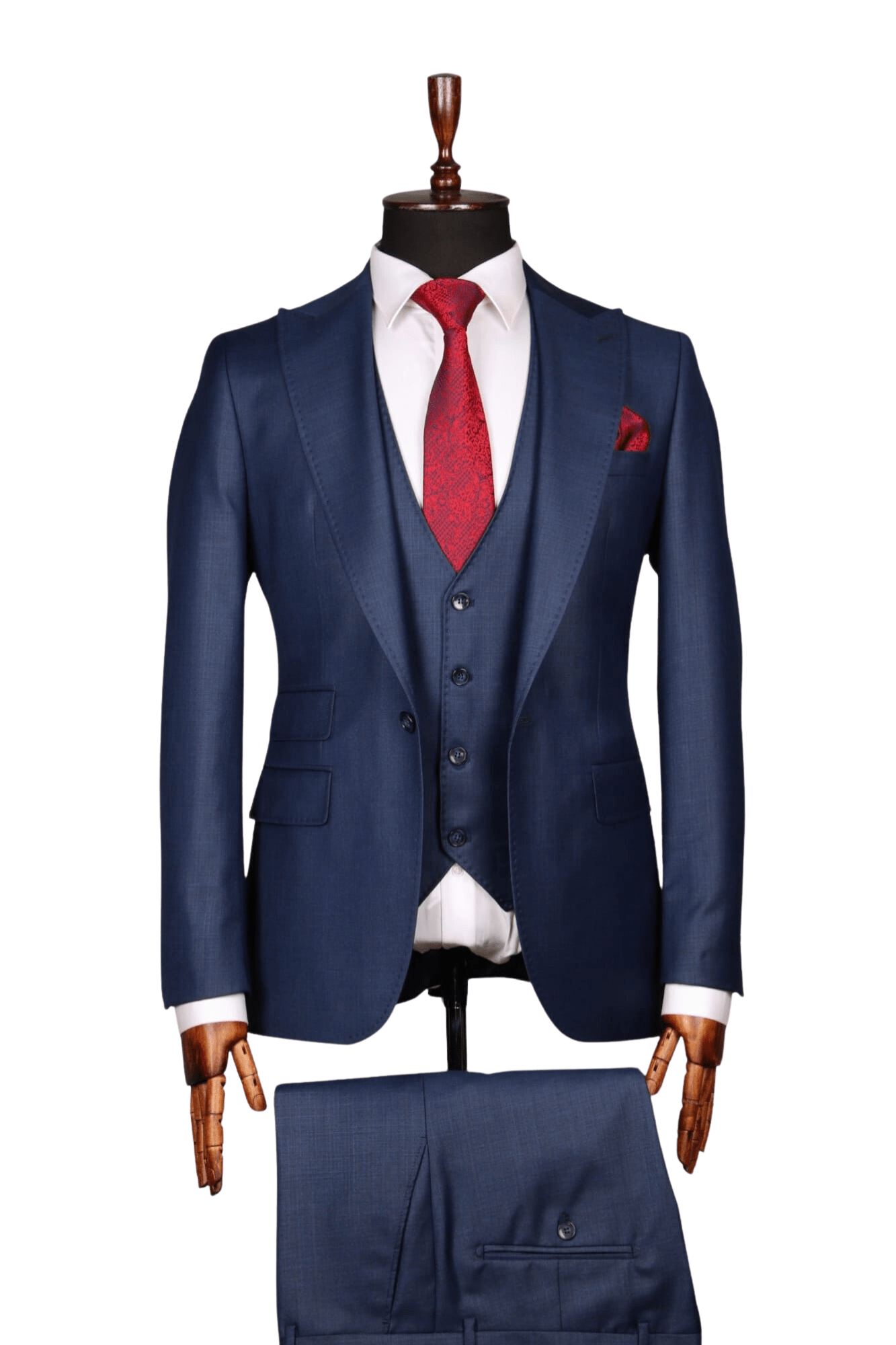 Costume 3 Pieces Bleu Motif