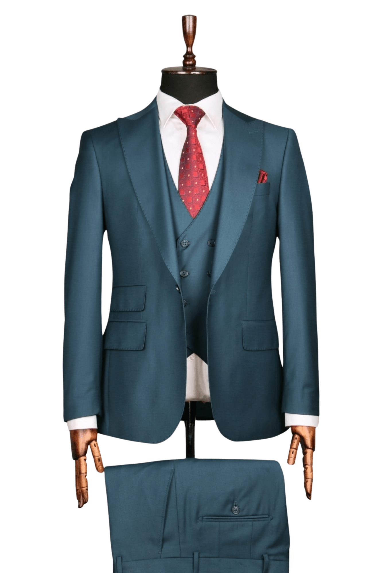 Costume 3 Pieces Bleu Paon