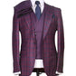 Costume 3 Pièces Homme - Deux Tons Violet Rouge en Tissu 100% Laine de Turquie pour homme à Dakar au Senegal COSTUMES 3 PIÈCES 2 TONS MOUBARAK SHOP