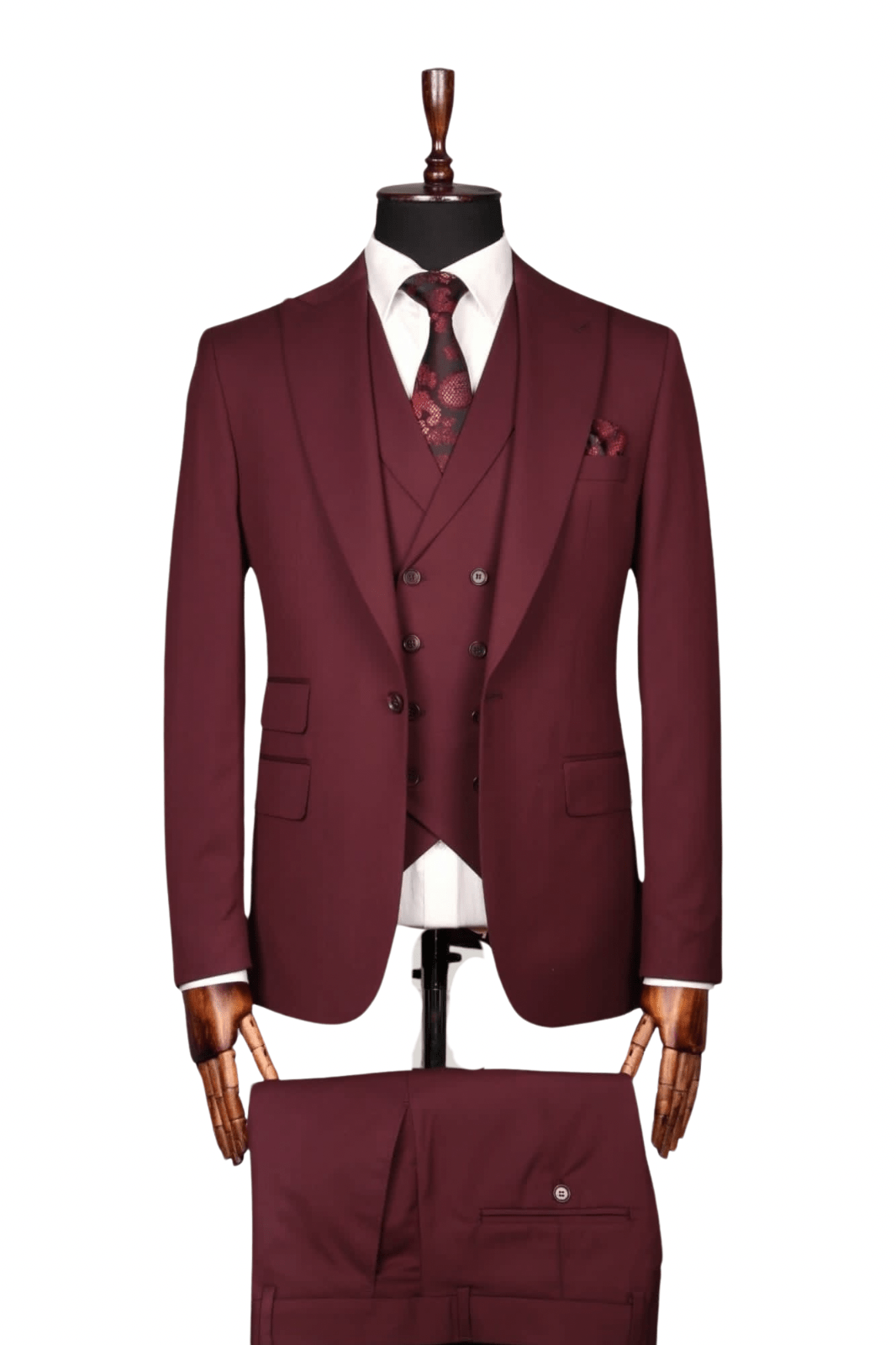 Costume 3 Pieces Rouge Bordeaux 4