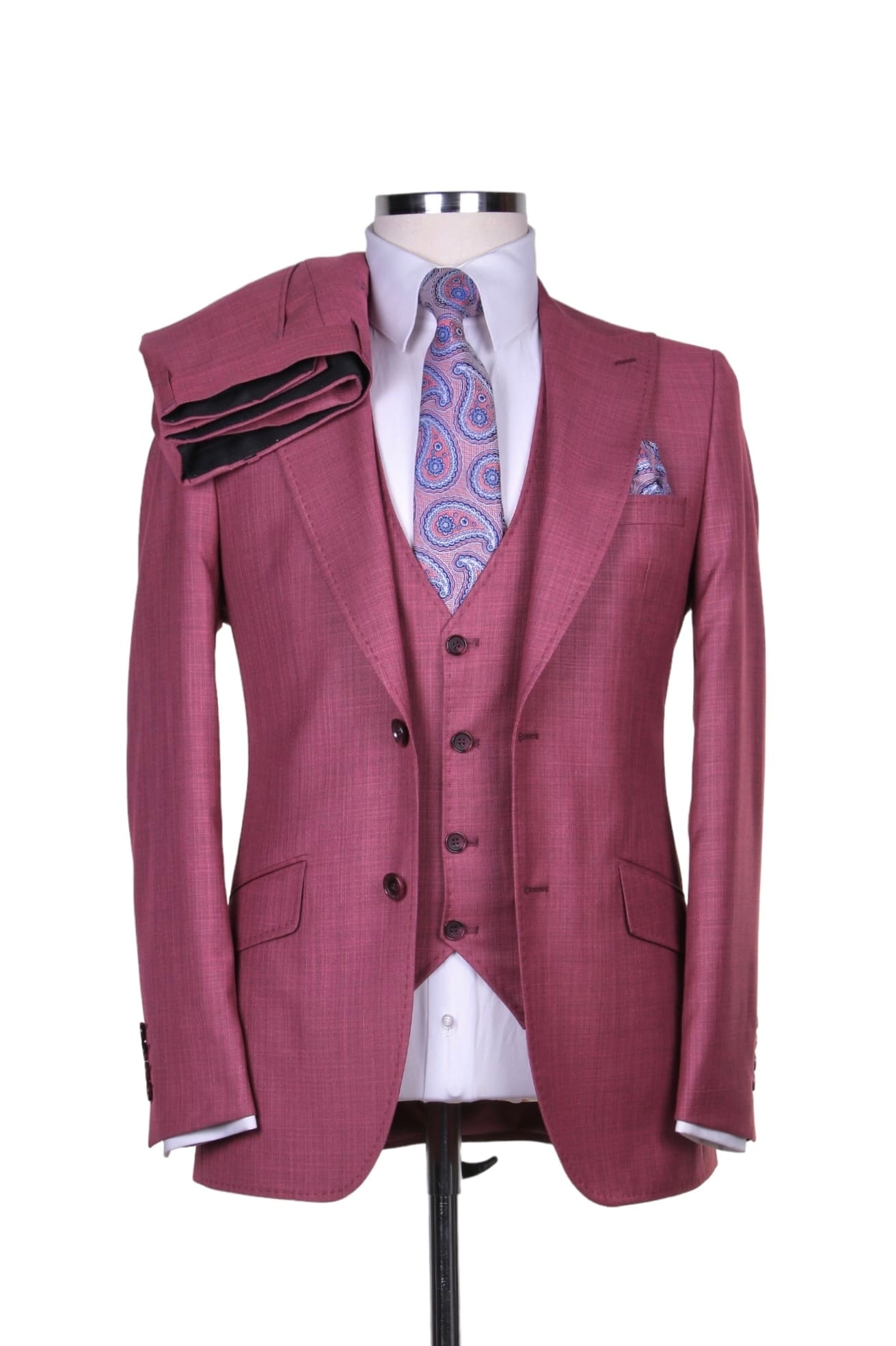 Costume 3 Pieces Rouge Motif 3