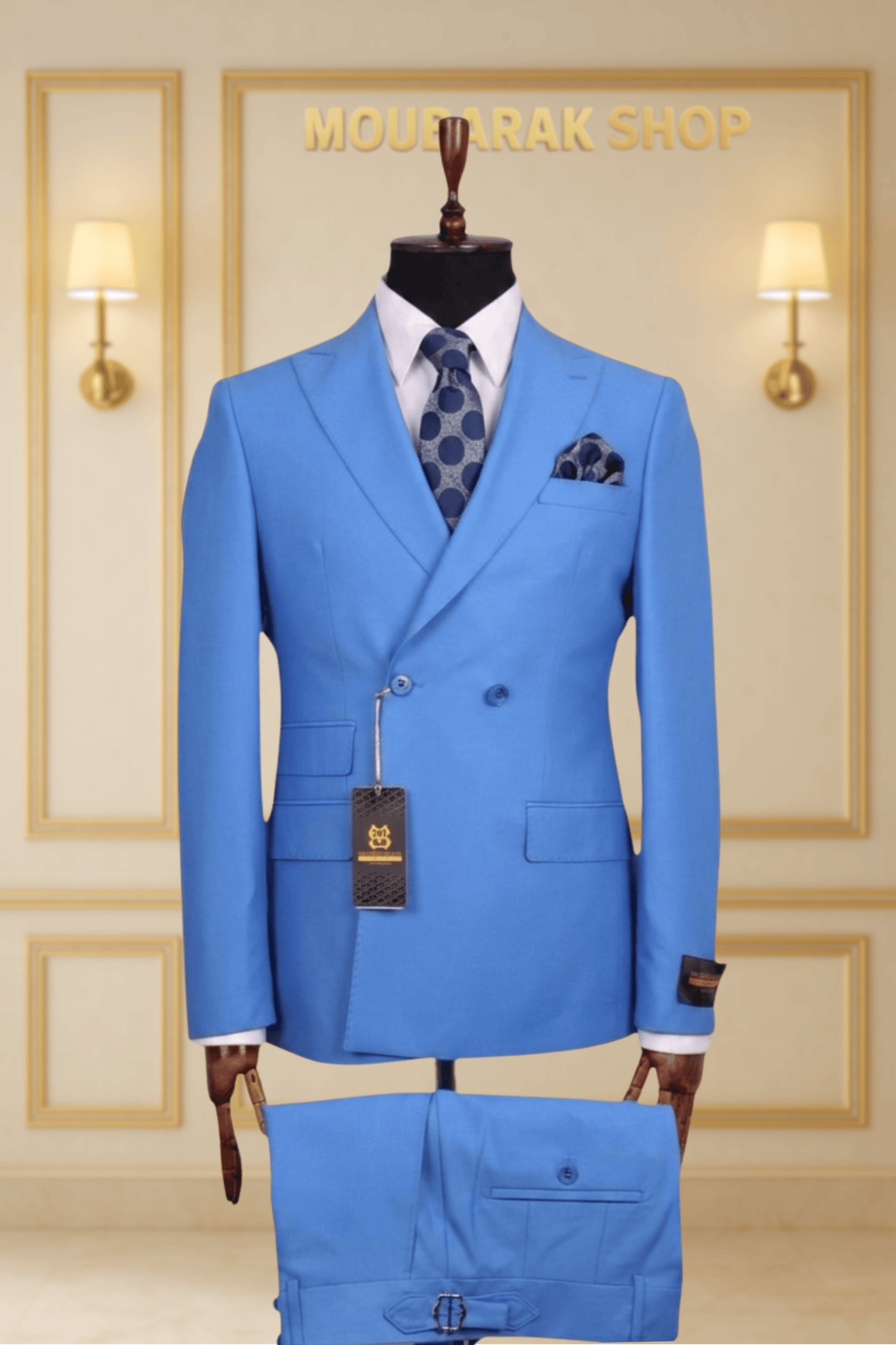 COSTUME CROISÉ 2X1 BLEU CIEL – LE DIPLOMATE | MOUBARAK SUITS COSTUMES CROISÉS MOUBARAK SHOP