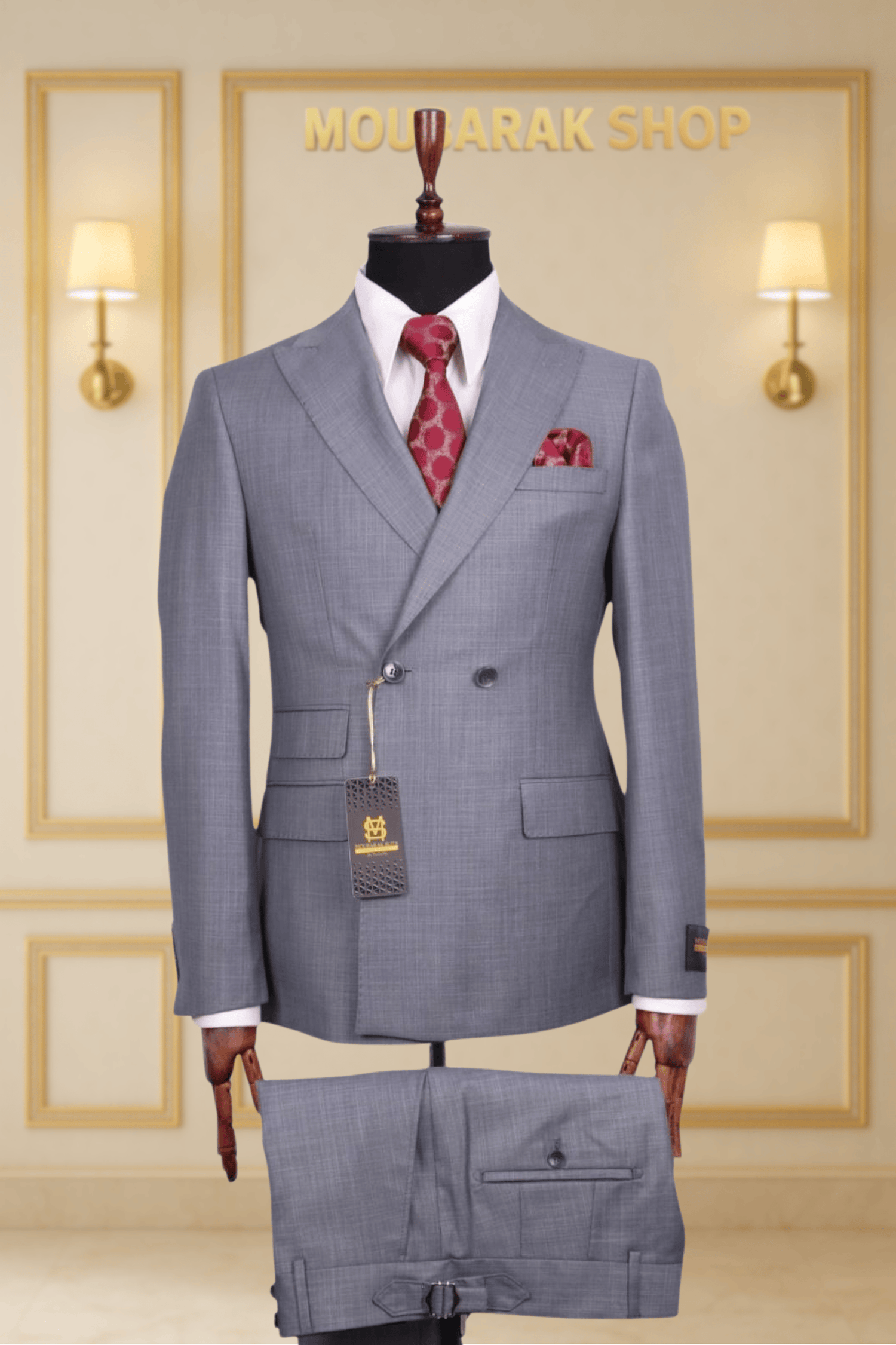 COSTUME CROISÉ 2X1 GRIS CLAIR – LE DIPLOMATE | MOUBARAK SUITS COSTUMES CROISÉS MOUBARAK SHOP
