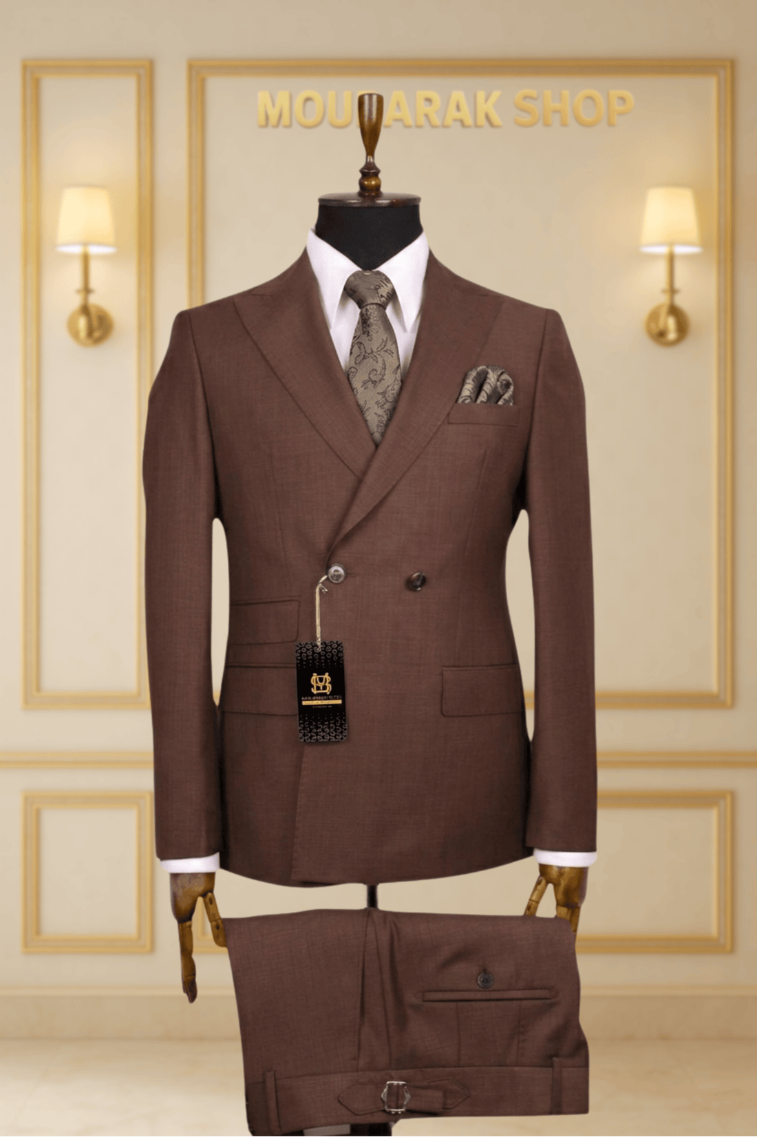 COSTUME CROISÉ 2X1 MARRON TABAC – LE DIPLOMATE | MOUBARAK SUITS COSTUMES CROISÉS MOUBARAK SHOP