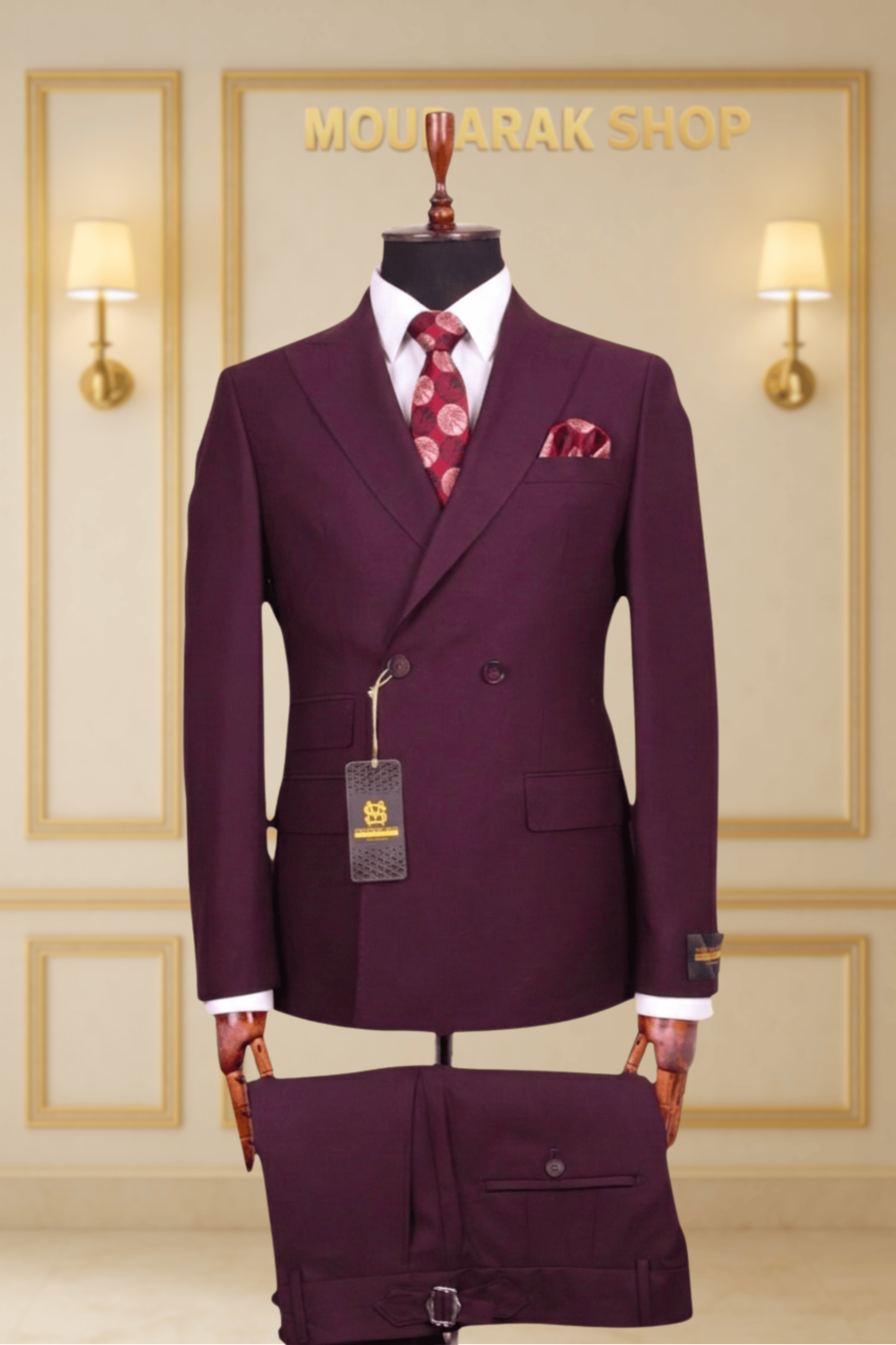 COSTUME CROISÉ 2X1 ROUGE BORDEAUX – LE DIPLOMATE | MOUBARAK SUITS COSTUMES CROISÉS MOUBARAK SHOP