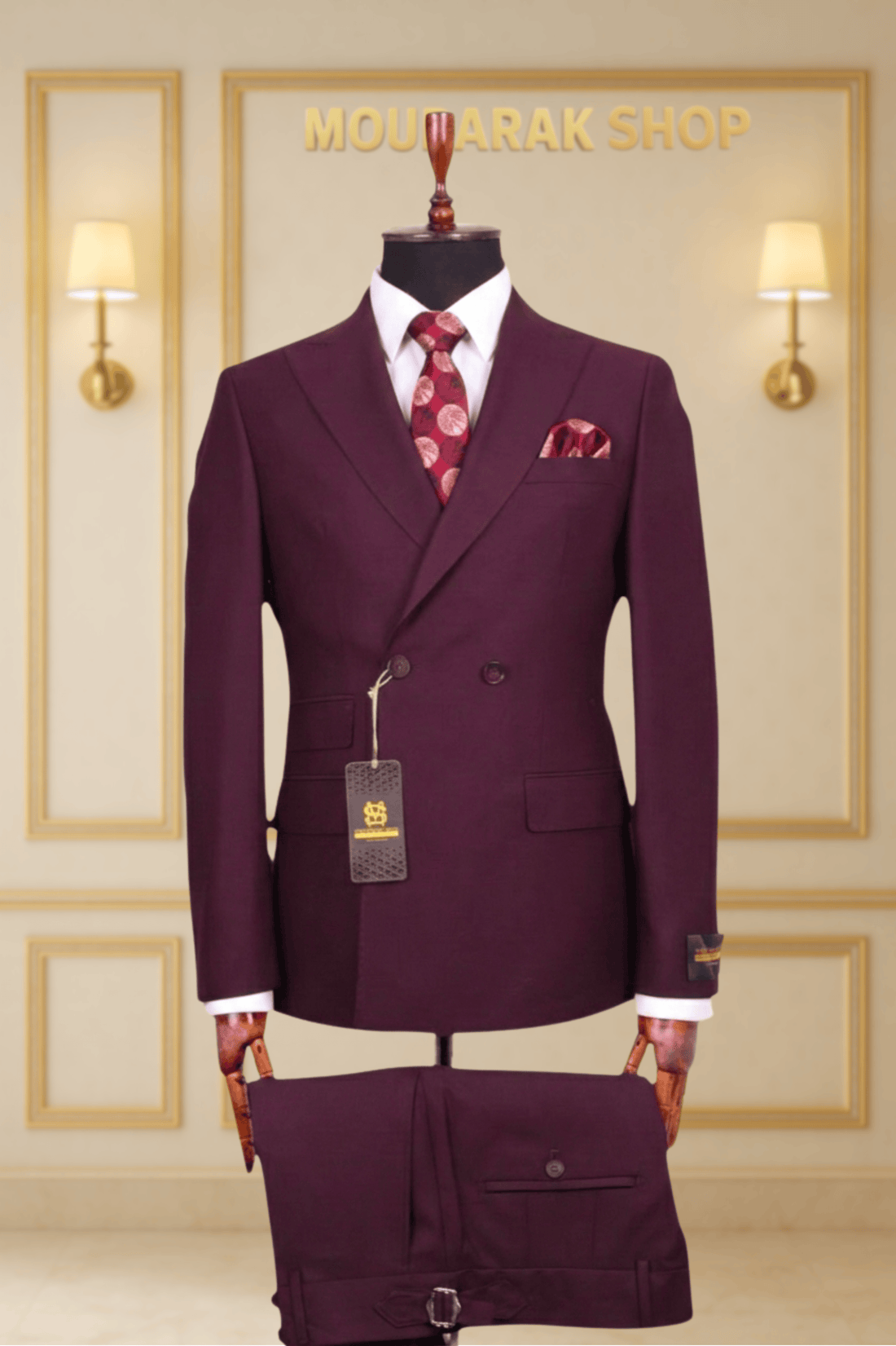 COSTUME CROISÉ 2X1 ROUGE BORDEAUX – LE DIPLOMATE | MOUBARAK SUITS COSTUMES CROISÉS MOUBARAK SHOP