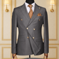 Costume Croisé 6 Boutons Gris Uni 3 COSTUMES CROISÉS MOUBARAK SHOP