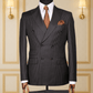 COSTUME CROISÉ MARRON MOTIF RAYÉ 2 COSTUMES CROISÉS MOUBARAK SHOP