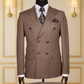 COSTUME CROISÉ MARRON MOTIF RAYÉ 3 COSTUMES CROISÉS MOUBARAK SHOP