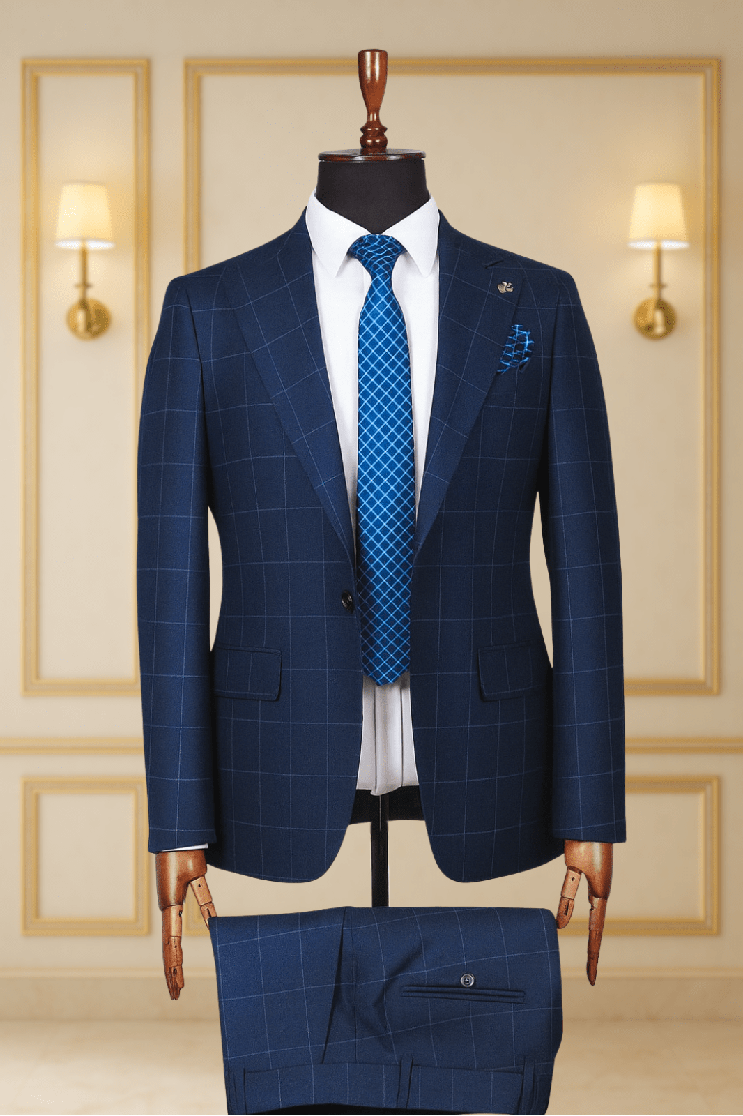 Costume Homme Bleu Roi à Carreaux – Moubarak Shop COSTUMES 2 PIECES V.I.P MOUBARAK SHOP
