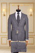 Costume Deux Pièces Gris Clair Motif - MOUBARAK SUITS COSTUMES 2 PIECES MOUBARAK SHOP