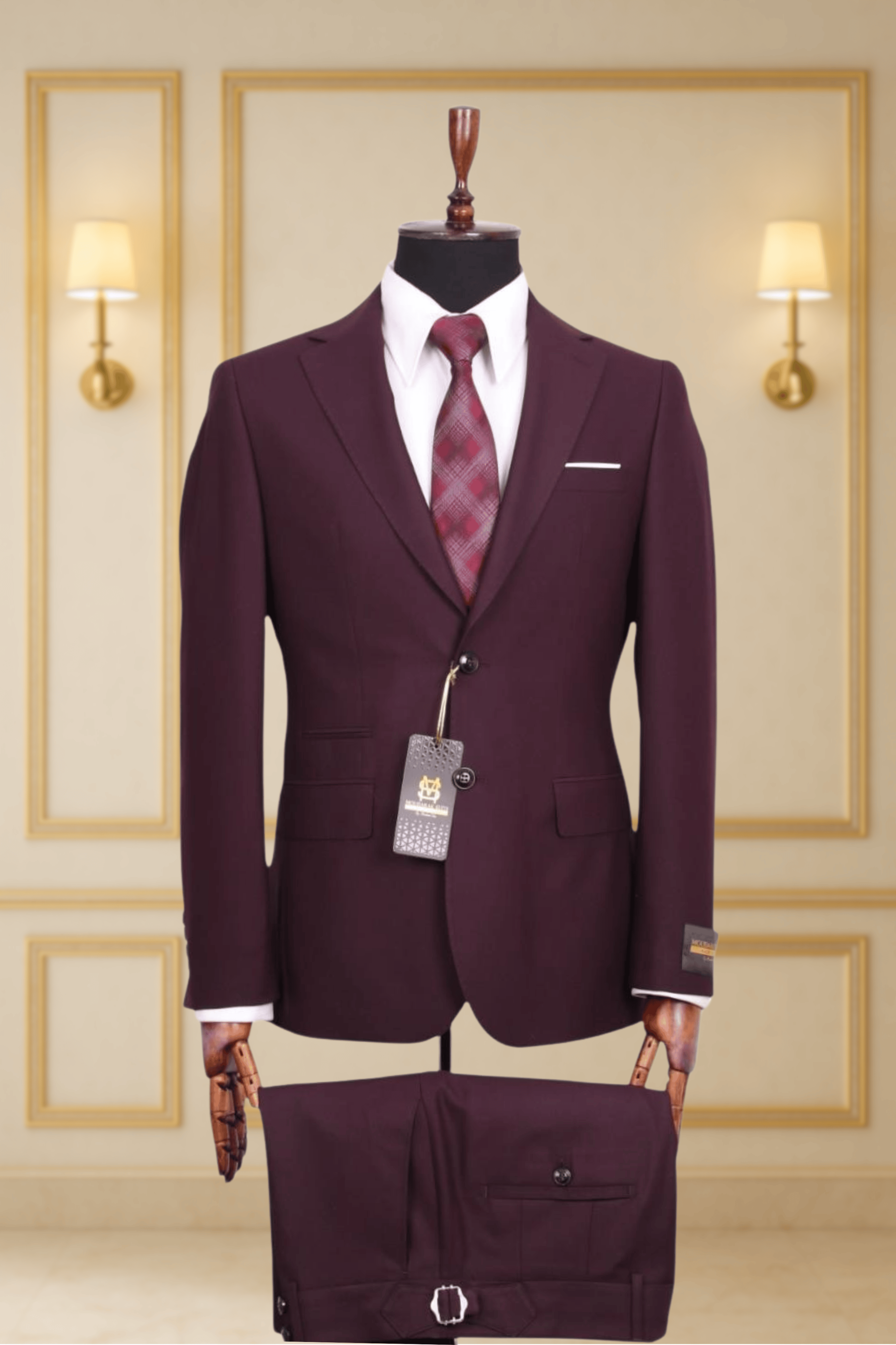 Costume Deux Pièces Rouge Bordeaux - MOUBARAK SUITS COSTUMES 2 PIECES MOUBARAK SHOP