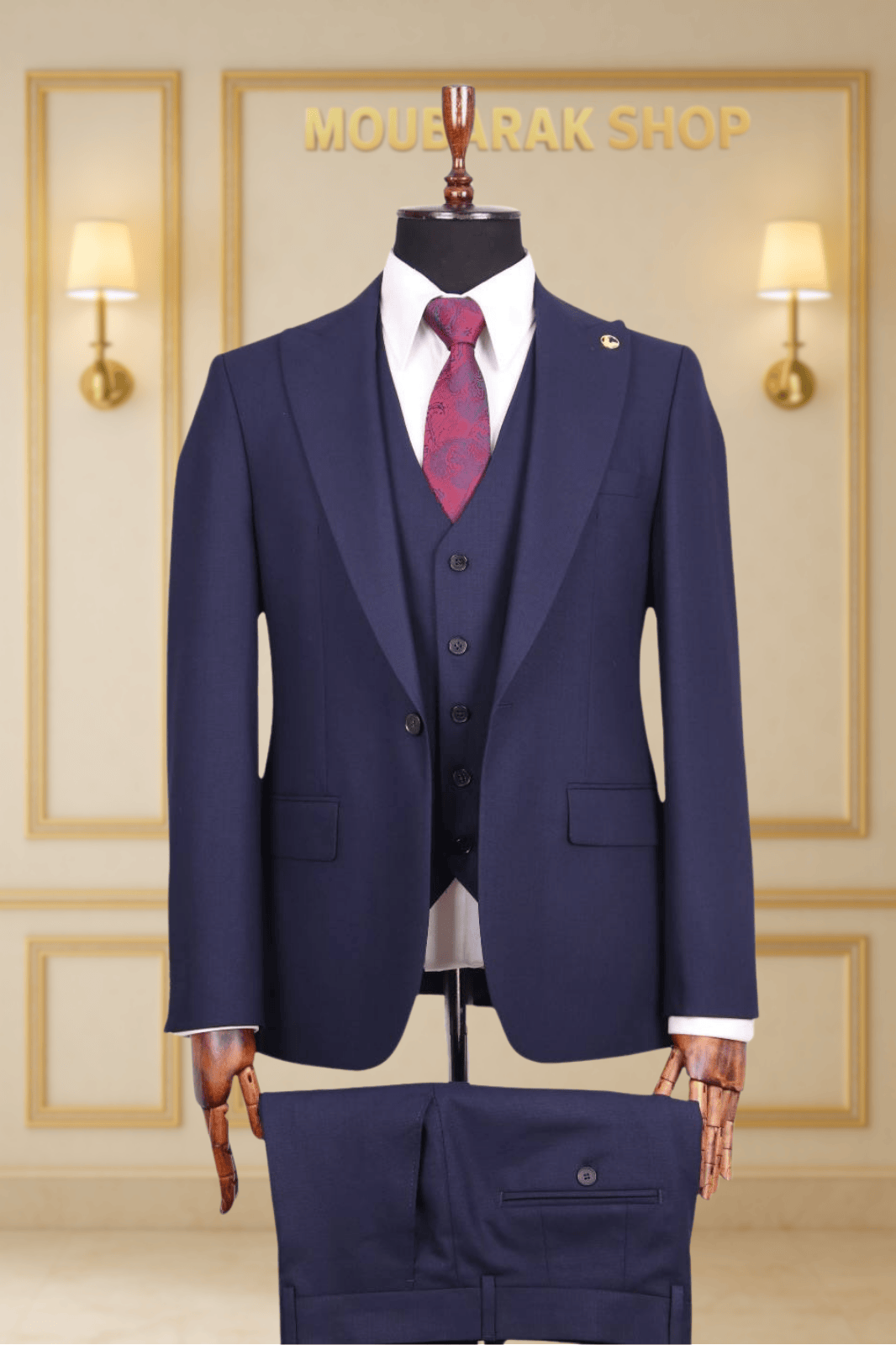 Costume Homme 3 Pièces Bleu Royal Uni V.I.P COSTUMES 3 PIÈCES MOUBARAK SHOP