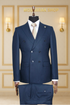 Costume Homme Croisé 6 Boutons Bleu Marine Rayé V.I.P COSTUMES CROISÉS MOUBARAK SHOP