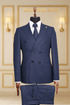 Costume Homme Croisé 6 Boutons Bleu Nuit à Fines Rayures V.I.P COSTUMES CROISÉS MOUBARAK SHOP
