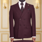 Costume Homme Croisé 6 Boutons Bordeaux à Fines Rayures V.I.P COSTUMES CROISÉS MOUBARAK SHOP
