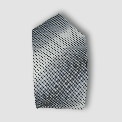 Cravate Blanc Cassé à Motifs Dégradés Noir et Gris CV00055 CRAVATE UNIQUE MOUBARAK SHOP