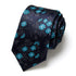 Cravate Fleurs Turquoise et Noir CV00013 CRAVATE UNIQUE MOUBARAK SHOP
