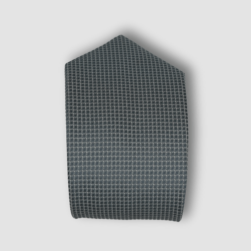 Cravate Gris Acier à Motif Carreaux Structurés CV00044 CRAVATE UNIQUE MOUBARAK SHOP