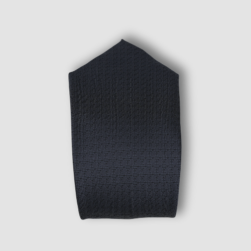 Cravate Gris Foncé à Motif Texturé Quadrillé CV00039 CRAVATE UNIQUE MOUBARAK SHOP