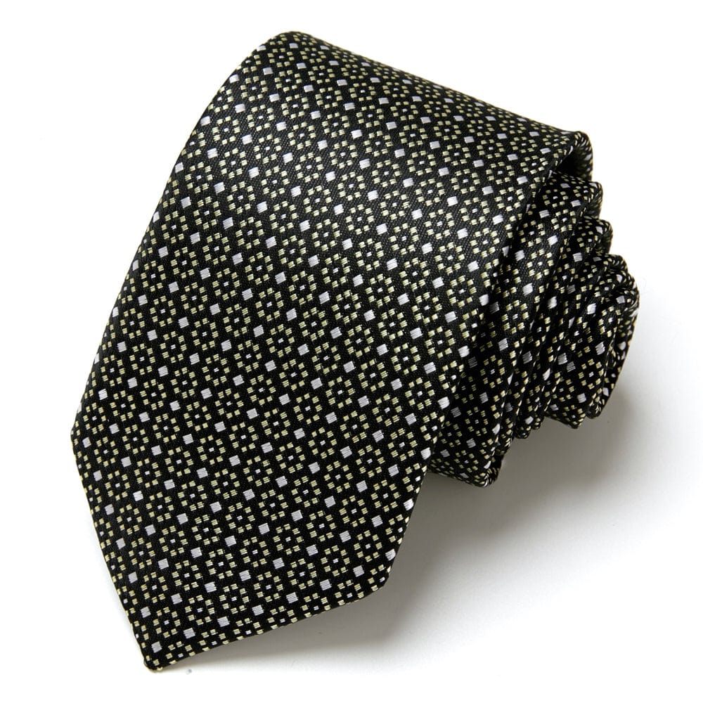 Cravate Motif Géométrique Noir et Doré CV00027 CRAVATE UNIQUE MOUBARAK SHOP