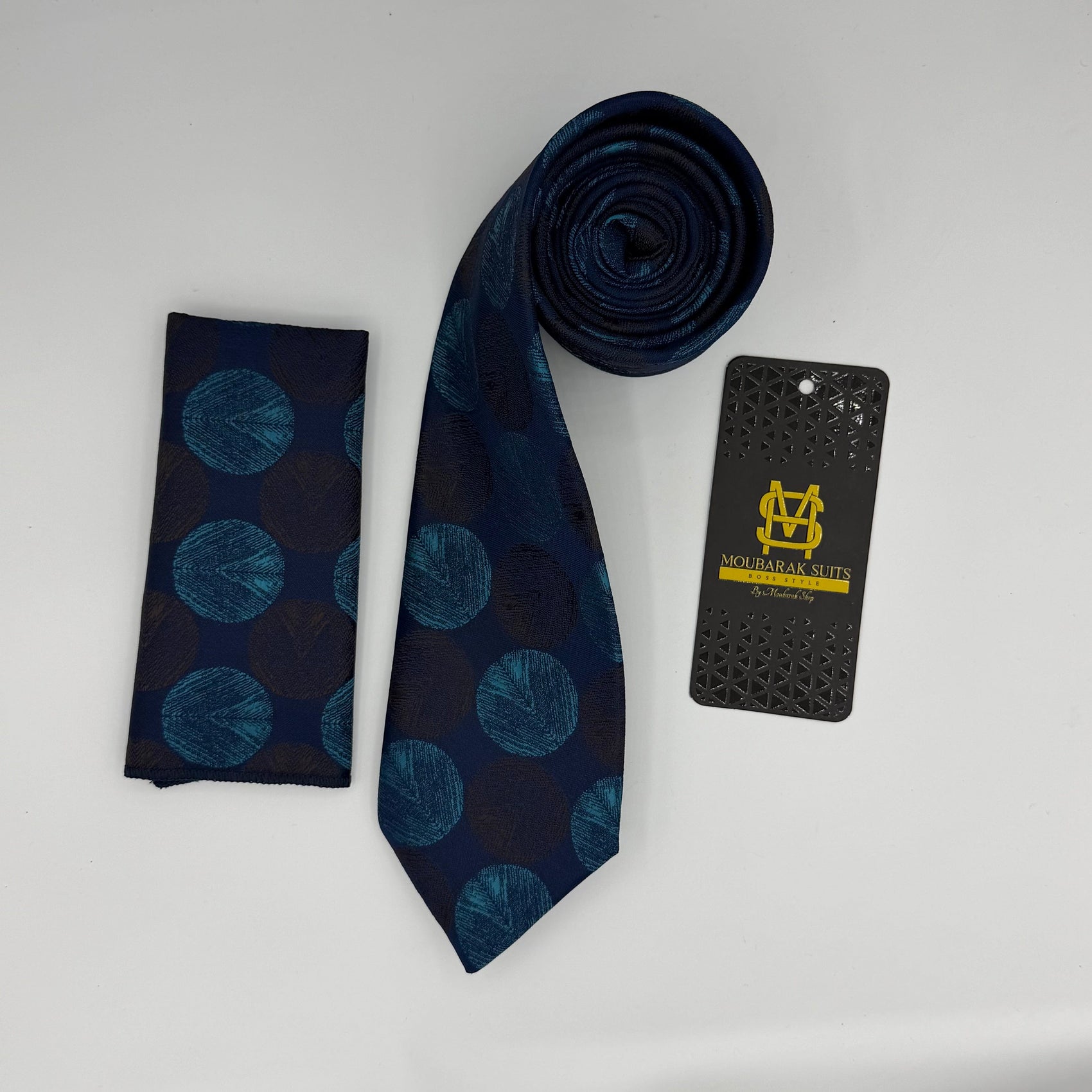 Cravate Pochette CVP131 - Bleu Motif