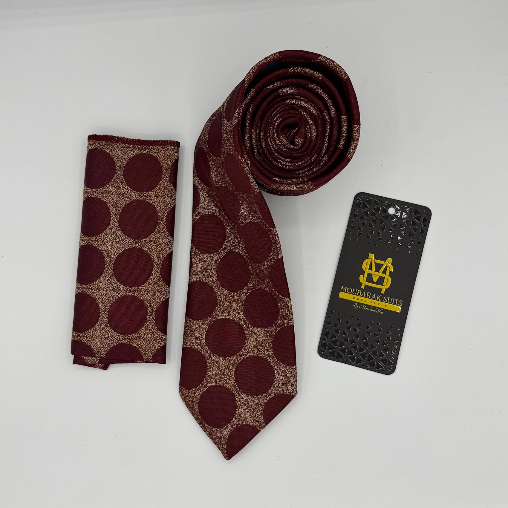 Cravate Pochette CVP132 - Rouge Motif CRAVATE POCHETTE MOUBARAK SHOP