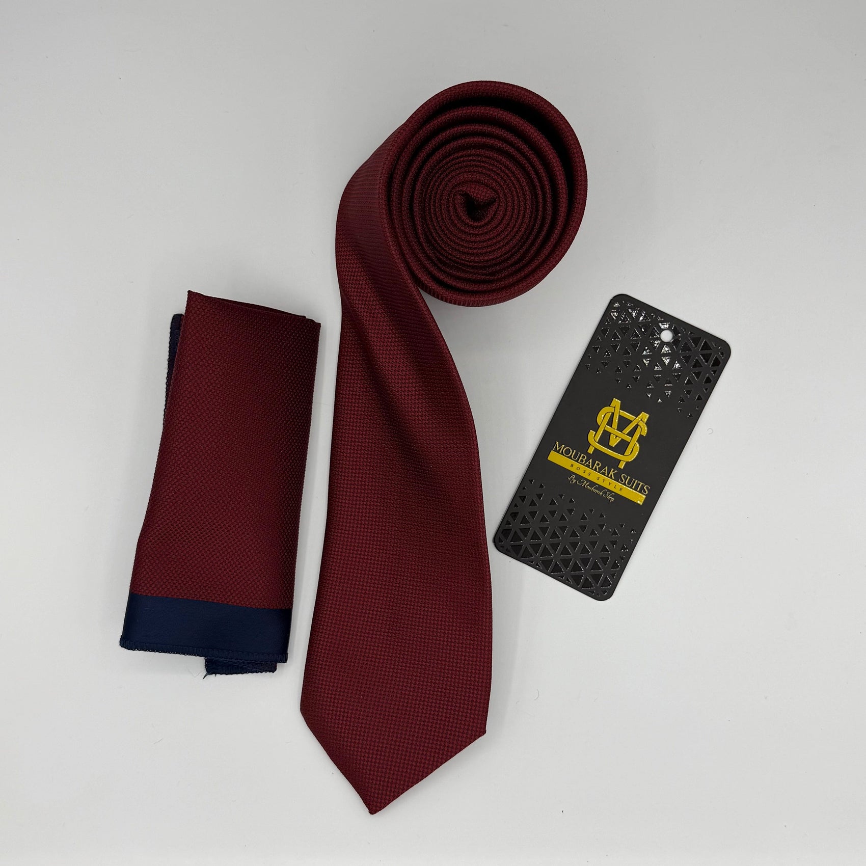 Cravate Pochette CVP133 - Rouge Bordeaux CRAVATE POCHETTE MOUBARAK SHOP