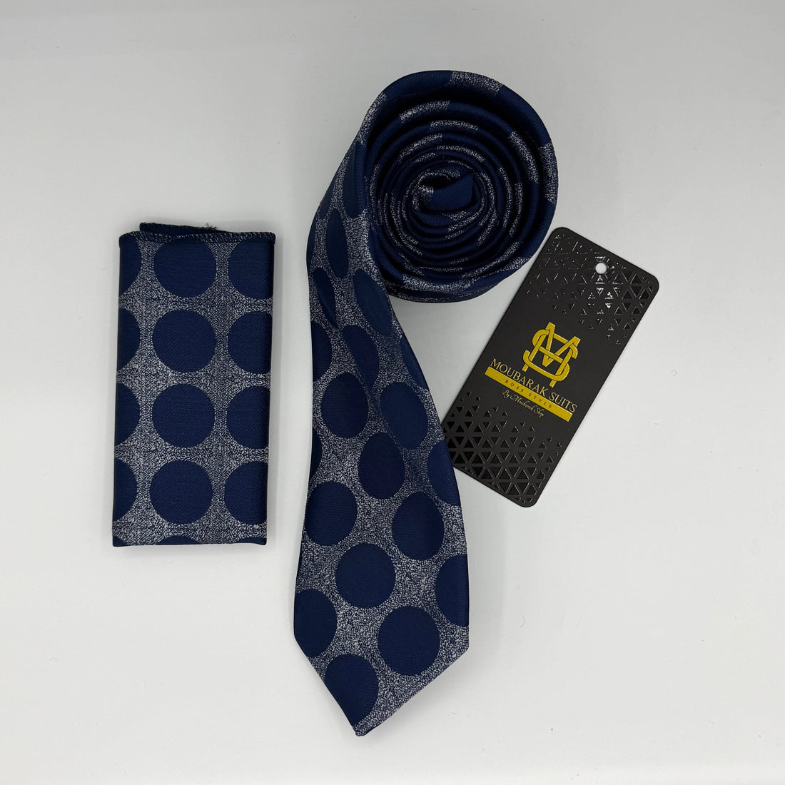 Cravate Pochette CVP140 - Bleu Motif CRAVATE POCHETTE MOUBARAK SHOP