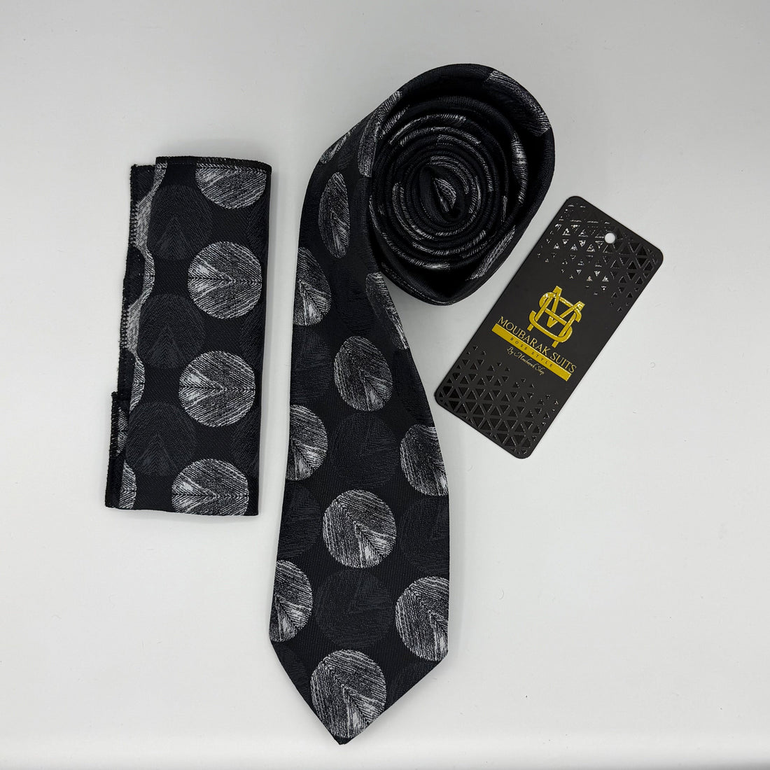 Cravate Pochette CVP142 - Noir Motif CRAVATE POCHETTE MOUBARAK SHOP