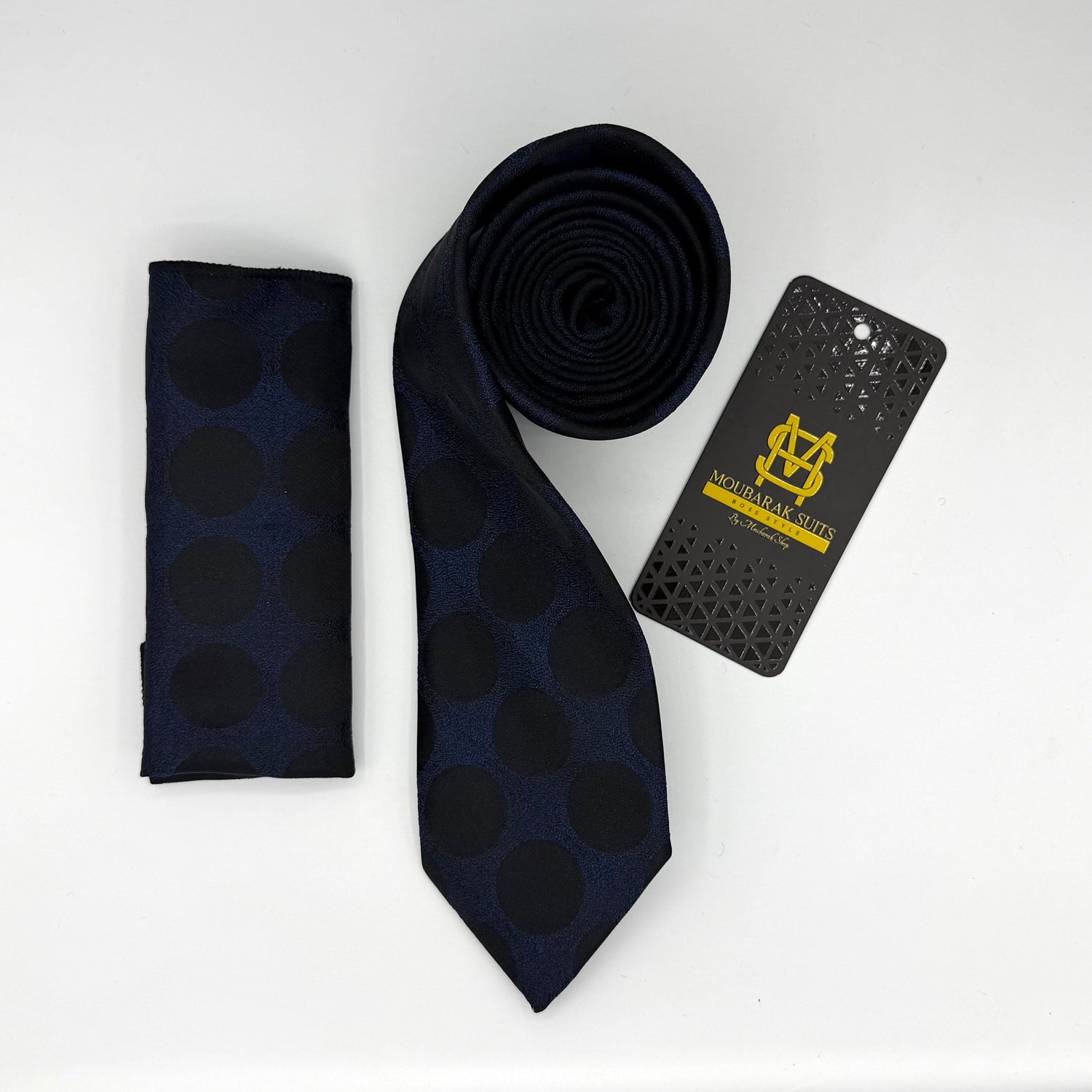 Cravate Pochette CVP143 - Bleu Motif CRAVATE POCHETTE MOUBARAK SHOP