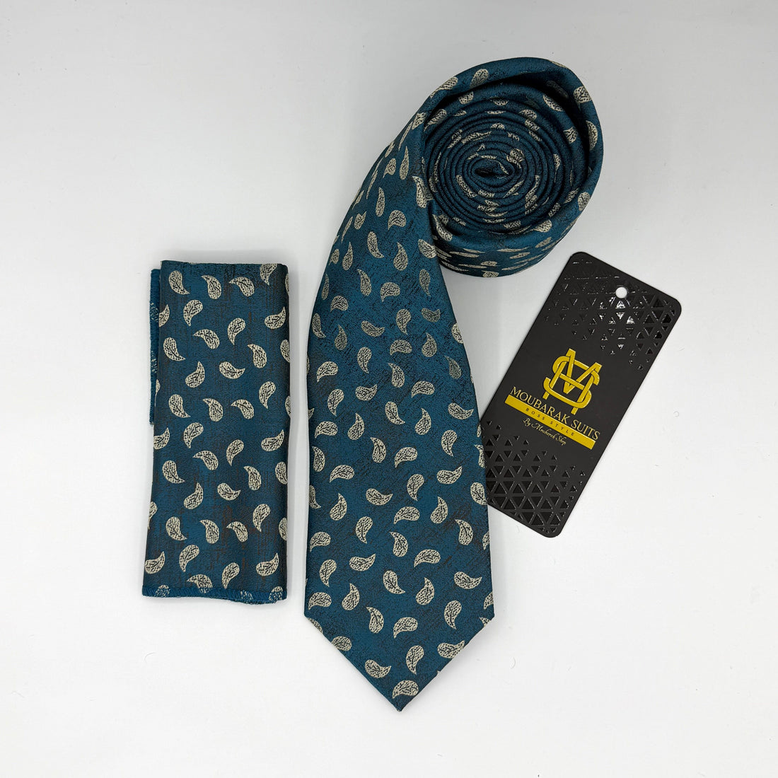 Cravate Pochette CVP148 - Bleu Motif CRAVATE POCHETTE MOUBARAK SHOP