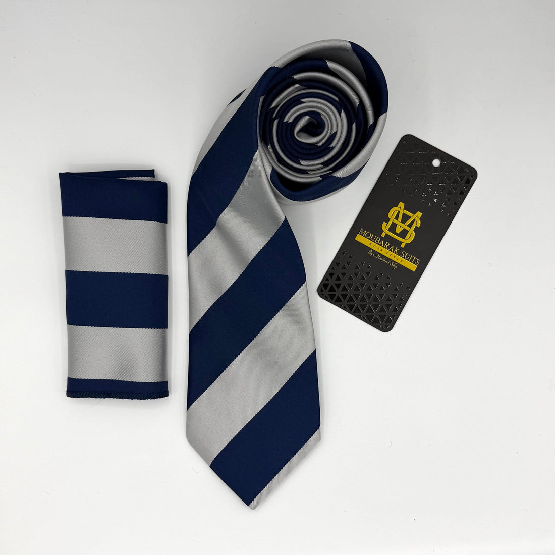 Cravate Pochette CVP150 - Bleu Motif CRAVATE POCHETTE MOUBARAK SHOP