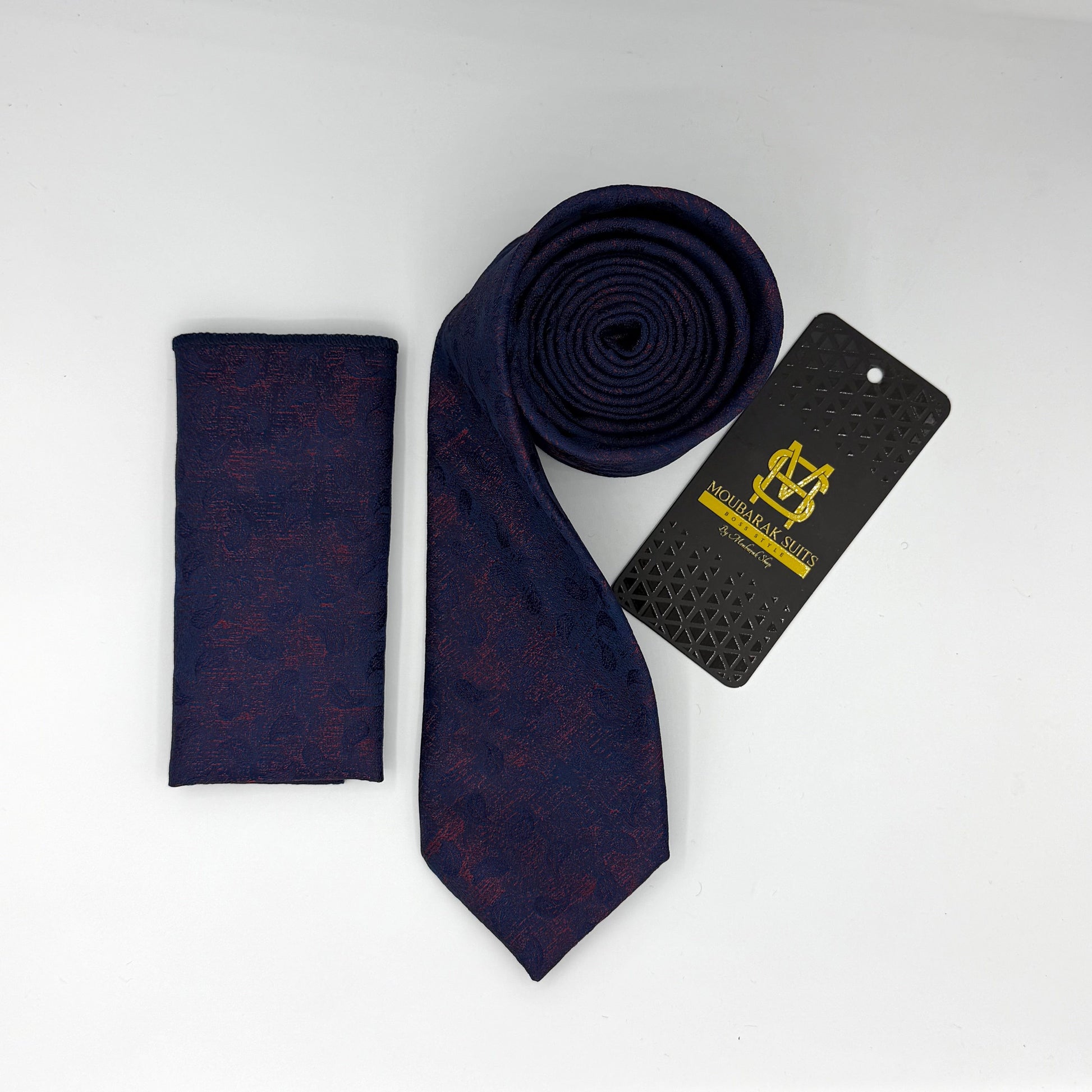 Cravate Pochette CVP158 - Bleu Motif CRAVATE POCHETTE MOUBARAK SHOP