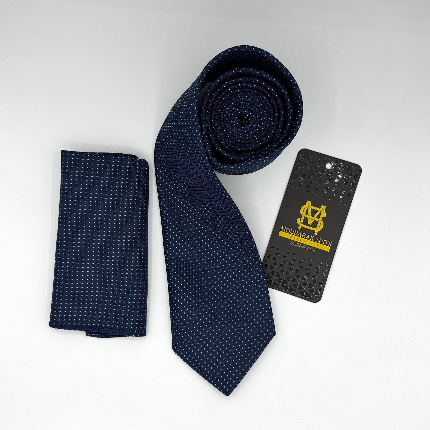 Cravate Pochette CVP165 - Bleu Motif CRAVATE POCHETTE MOUBARAK SHOP