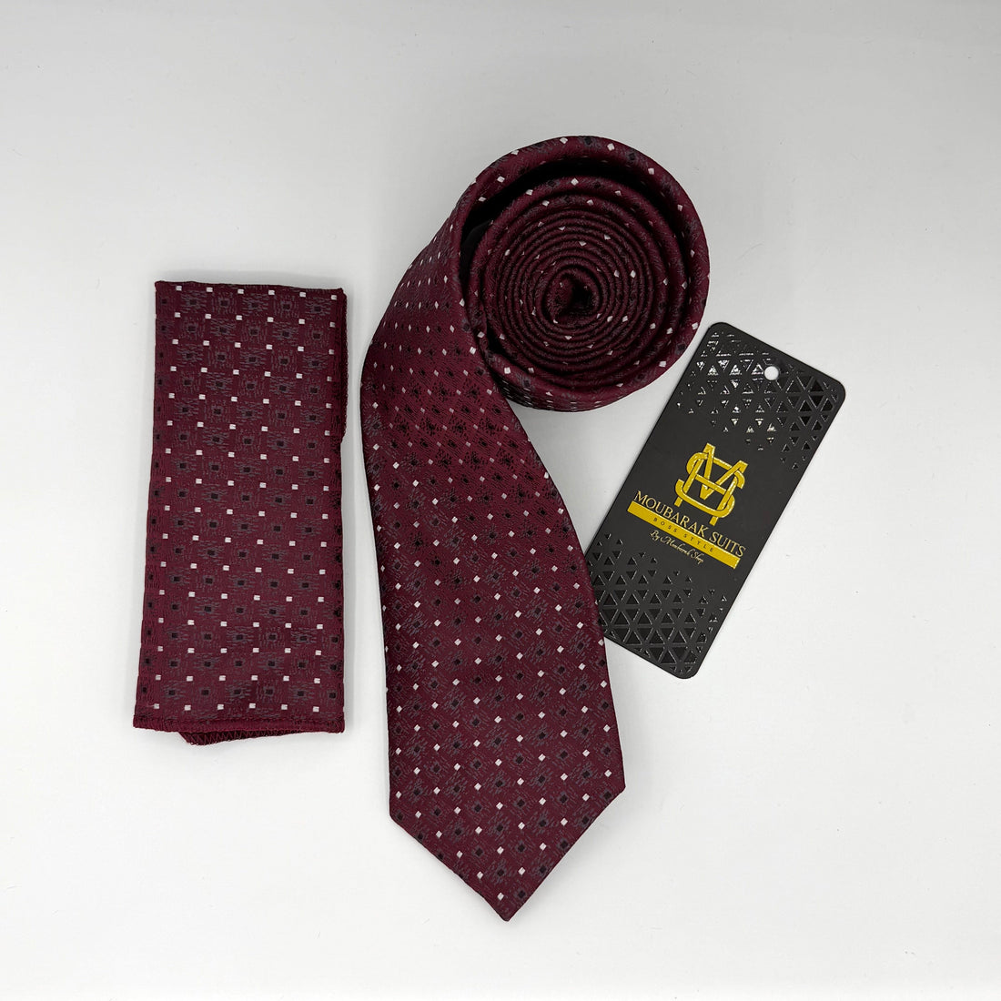 Cravate Pochette CVP168 - Rouge Motif CRAVATE POCHETTE MOUBARAK SHOP