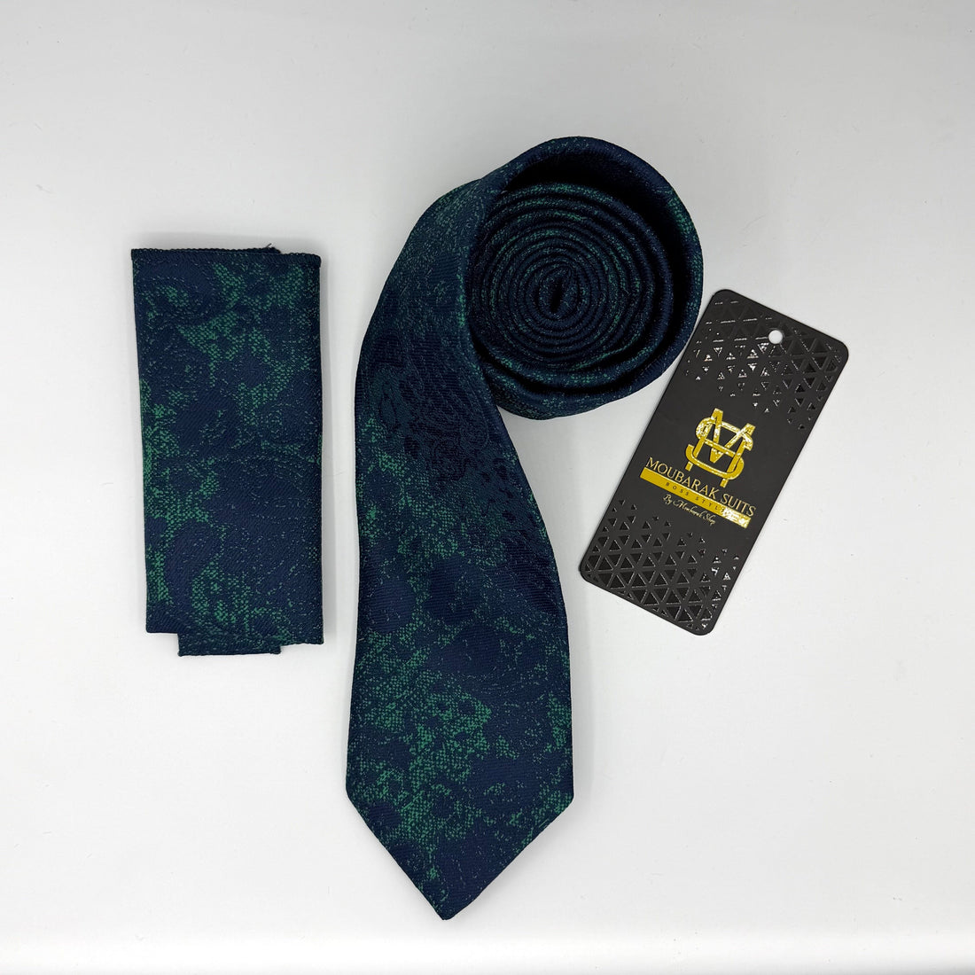 Cravate Pochette CVP171 - Bleu Motif CRAVATE POCHETTE MOUBARAK SHOP