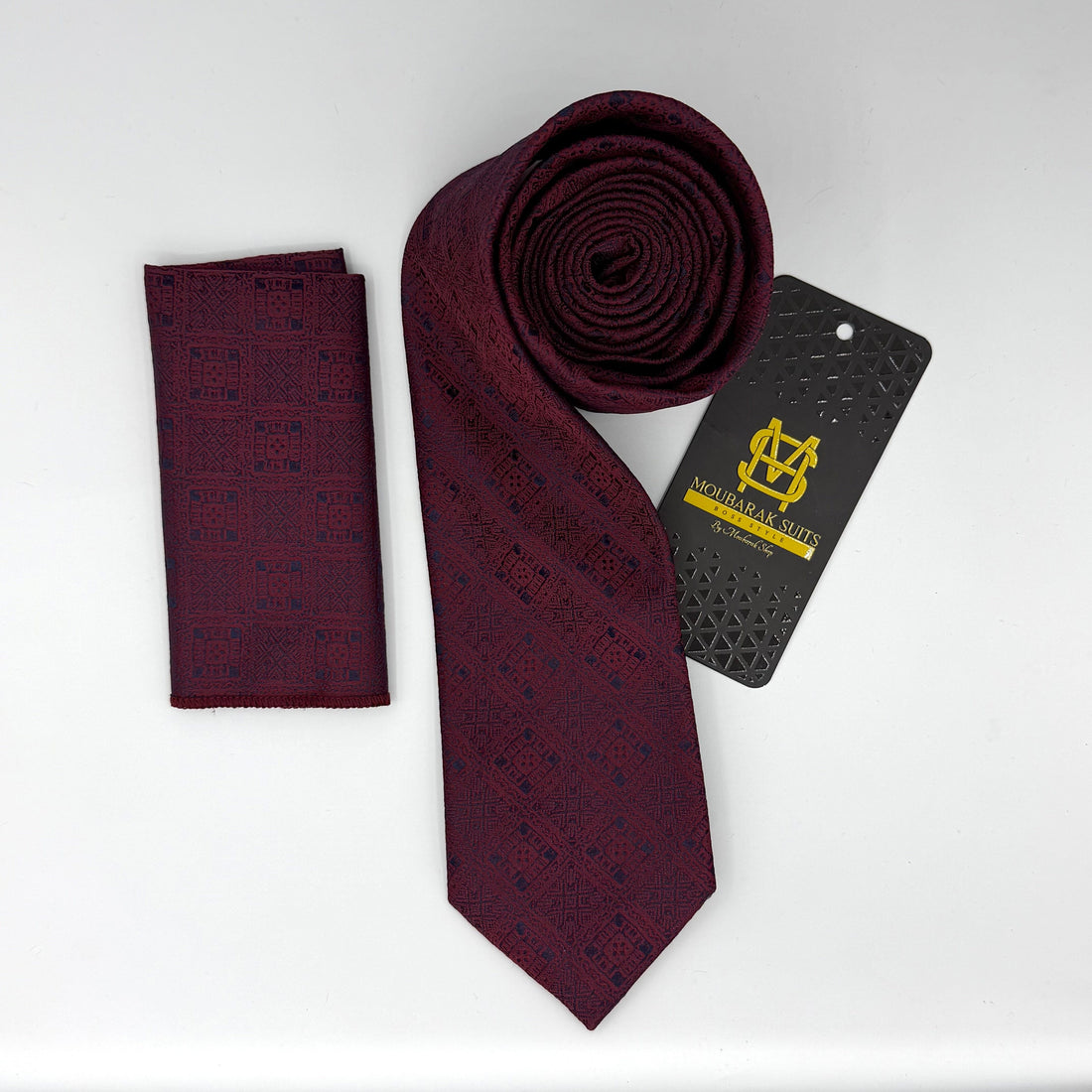 Cravate Pochette CVP174 - Rouge Motif CRAVATE POCHETTE MOUBARAK SHOP