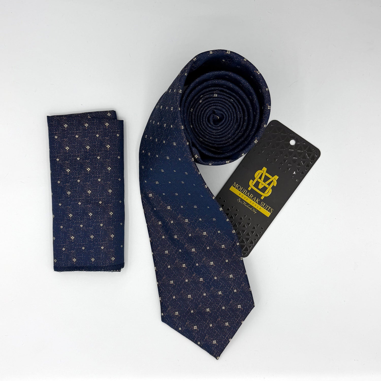 Cravate Pochette CVP175 - Bleu Motif CRAVATE POCHETTE MOUBARAK SHOP