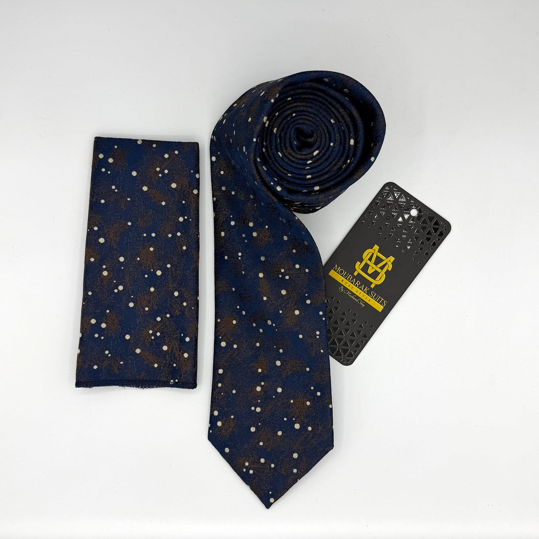 Cravate Pochette CVP178 - Bleu Motif CRAVATE POCHETTE MOUBARAK SHOP