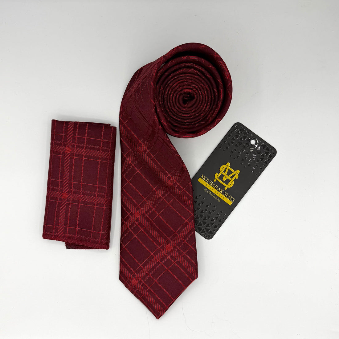 Cravate Pochette CVP182 - Rouge Motif CRAVATE POCHETTE MOUBARAK SHOP