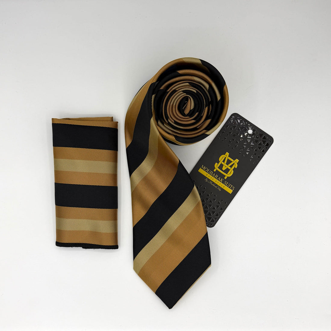 Cravate Pochette CVP184 - Jaune Motif CRAVATE POCHETTE MOUBARAK SHOP