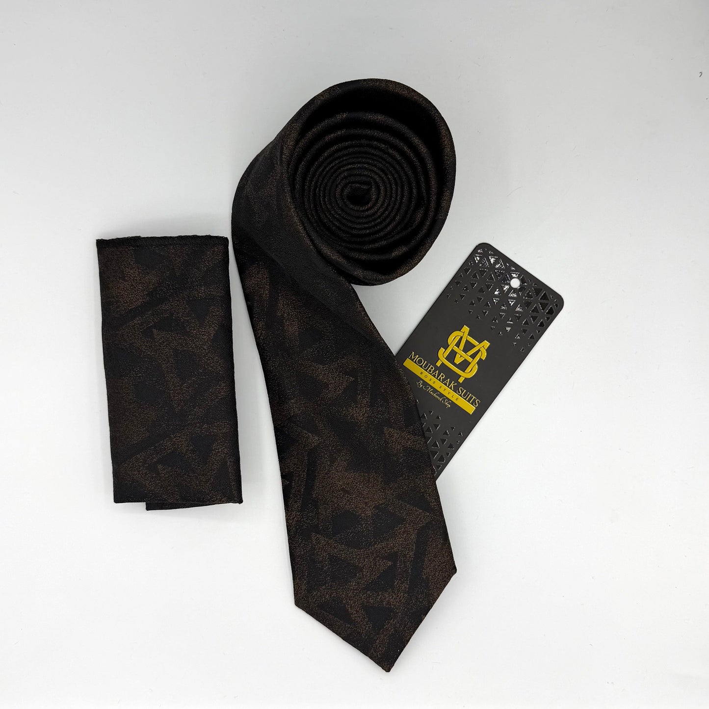 Cravate Pochette CVP187 - Noir Motif CRAVATE POCHETTE MOUBARAK SHOP
