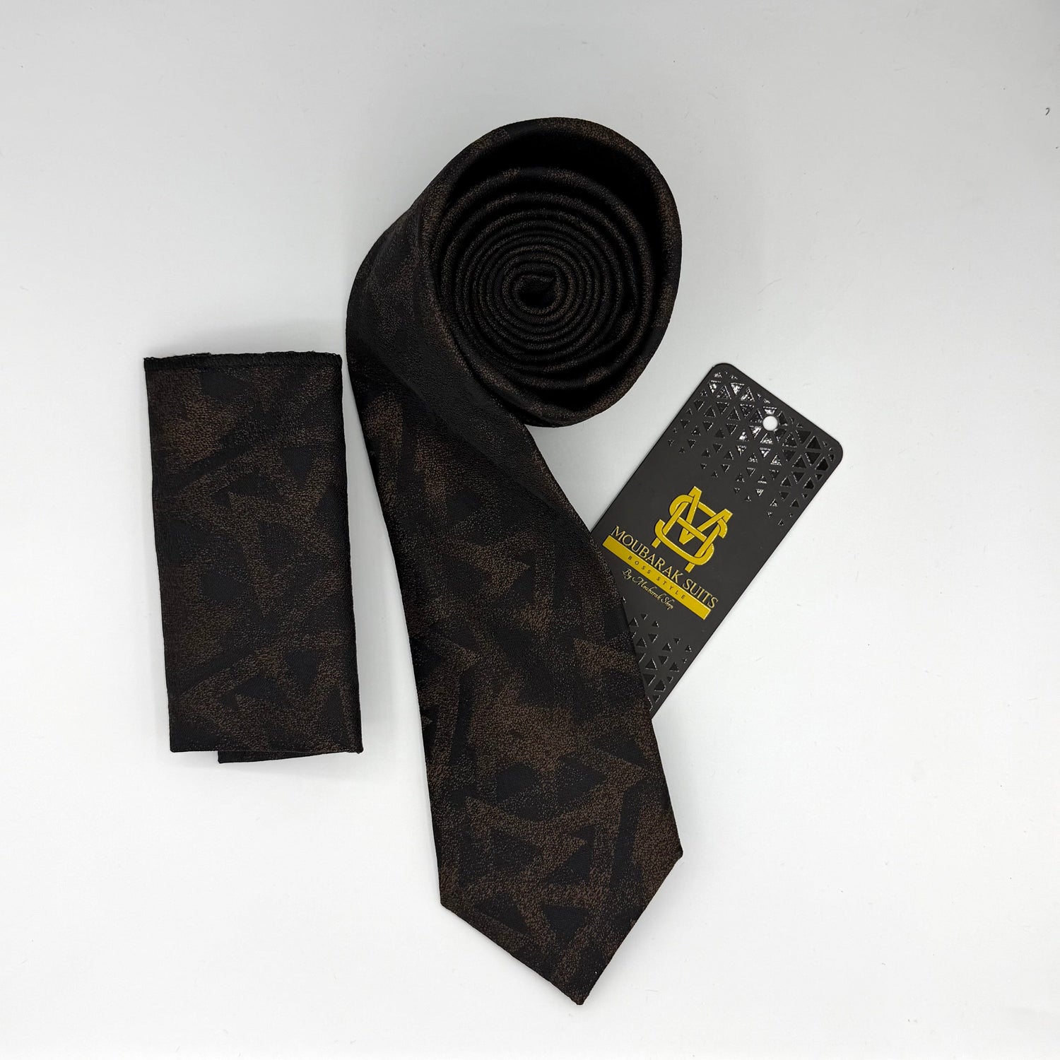 Cravate Pochette CVP187 - Noir Motif CRAVATE POCHETTE MOUBARAK SHOP