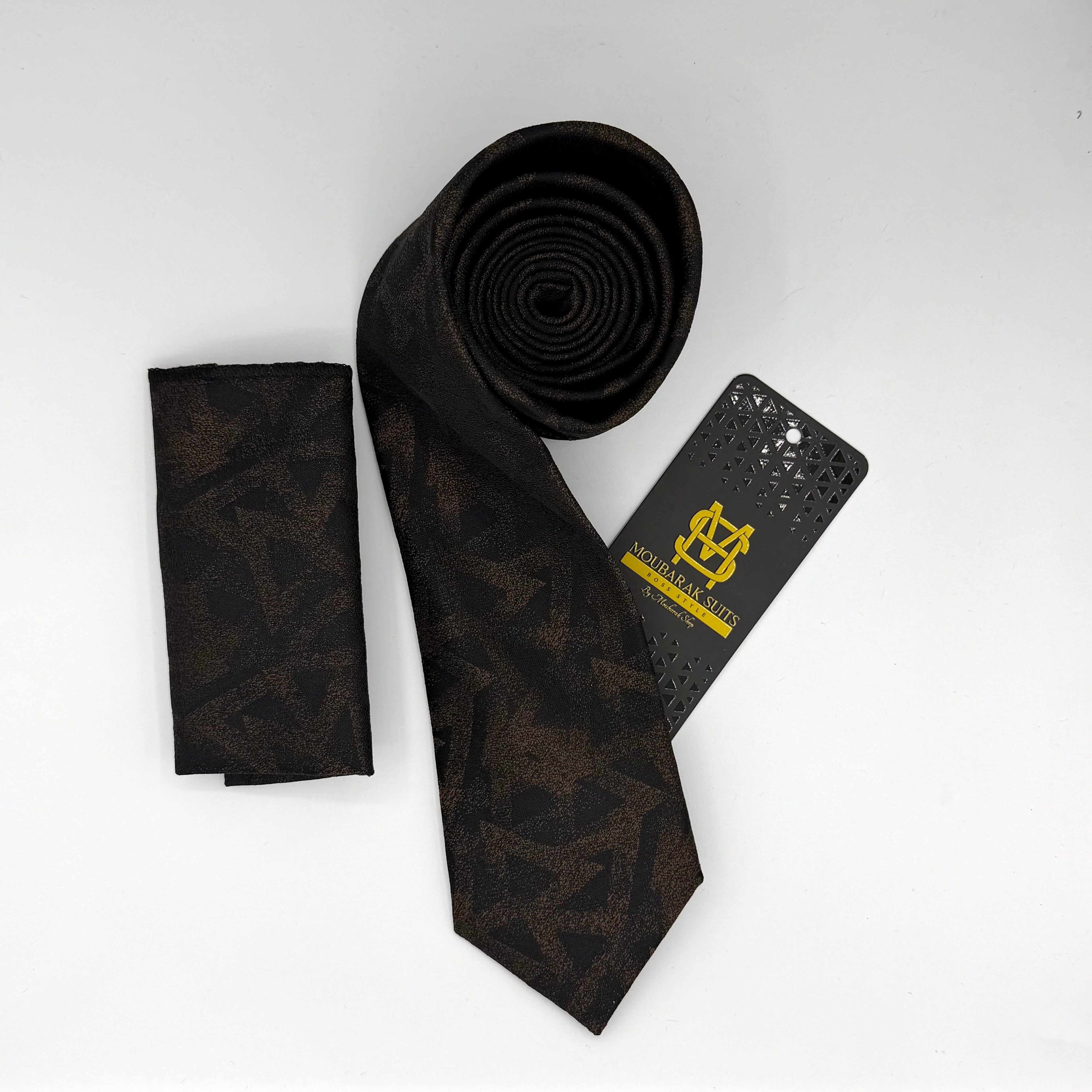 Cravate Pochette CVP187 - Noir Motif CRAVATE POCHETTE MOUBARAK SHOP