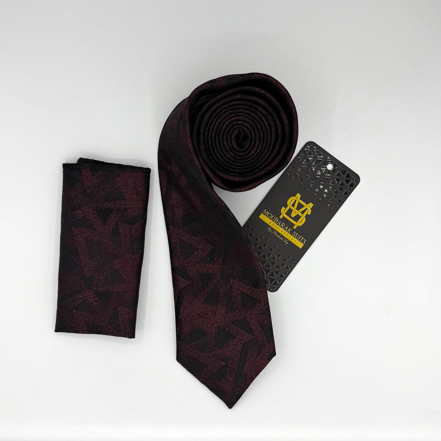 Cravate Pochette CVP188 - Noir Motif CRAVATE POCHETTE MOUBARAK SHOP