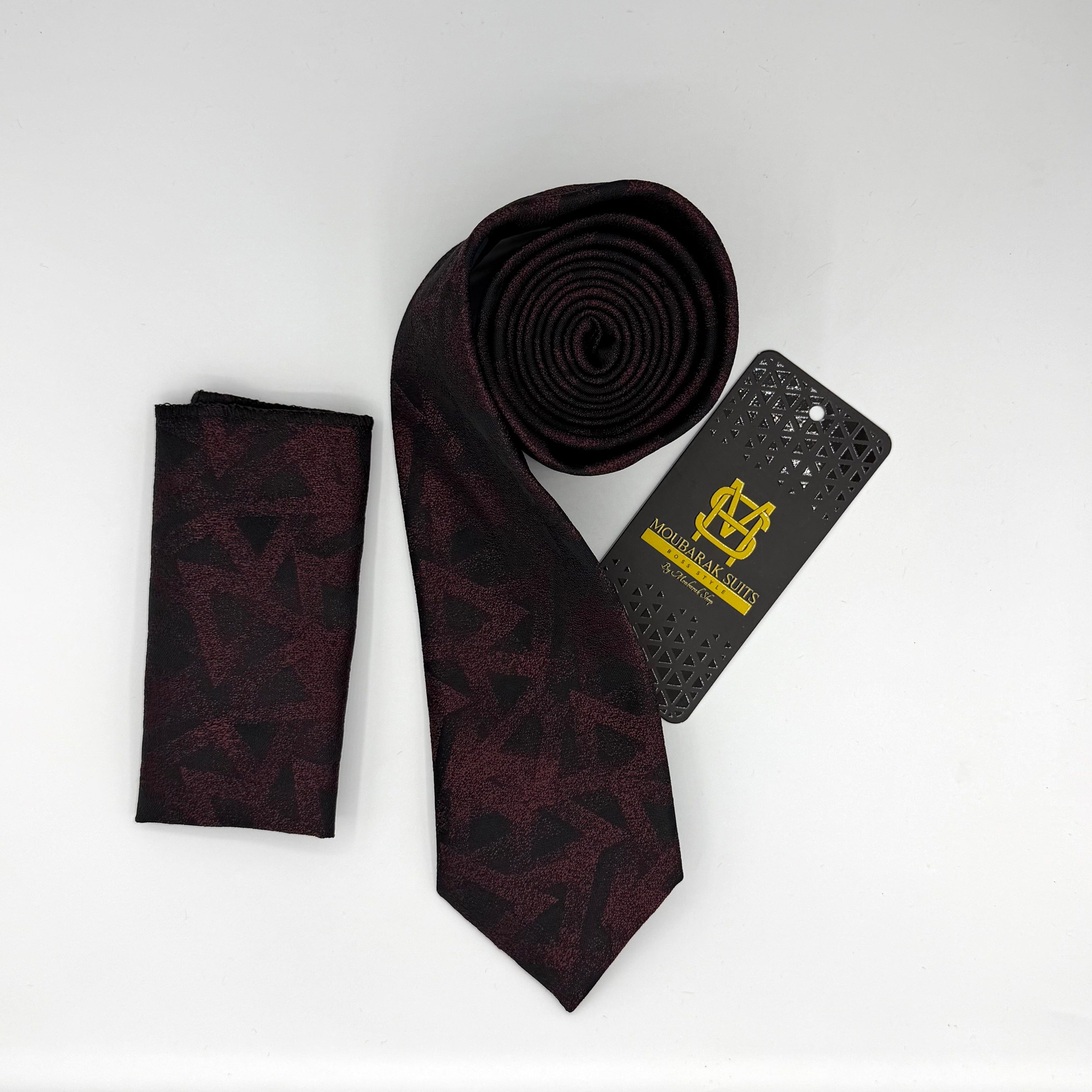 Cravate Pochette CVP188 - Noir Motif CRAVATE POCHETTE MOUBARAK SHOP