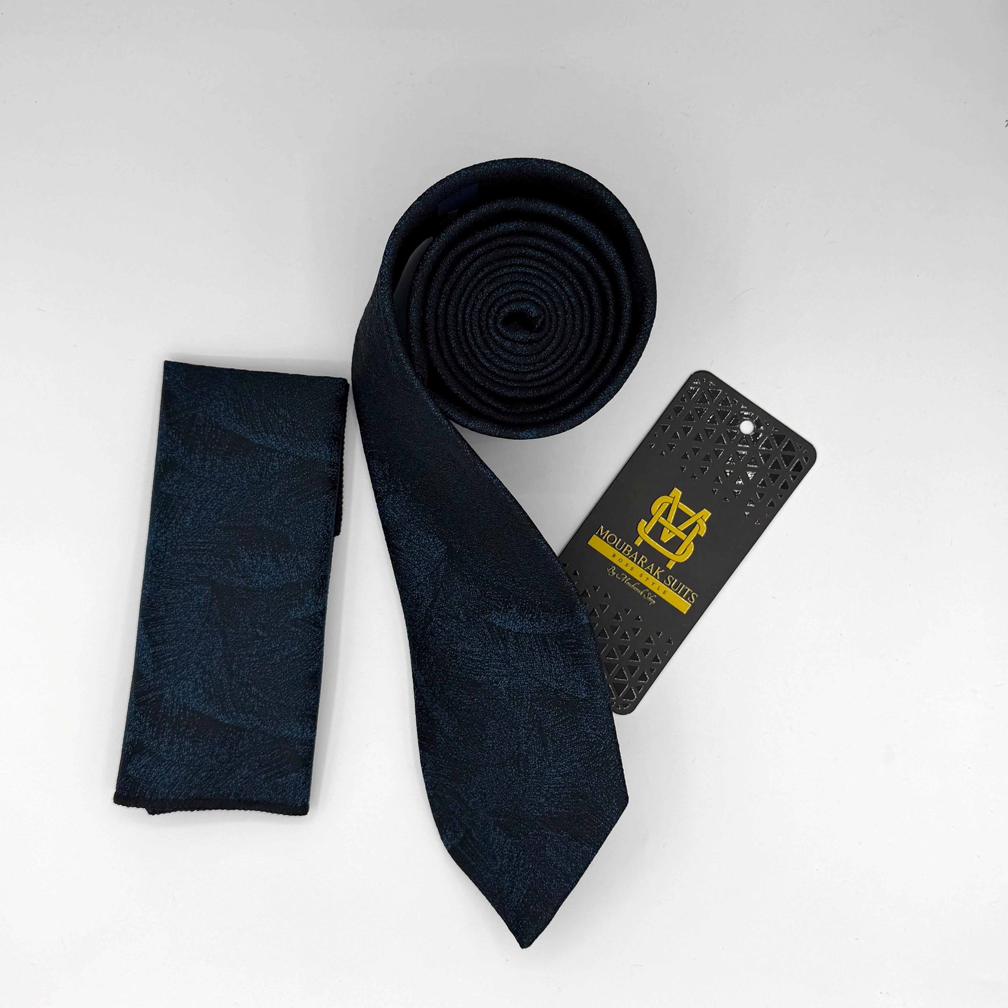 Cravate Pochette CVP189 - Bleu Motif CRAVATE POCHETTE MOUBARAK SHOP