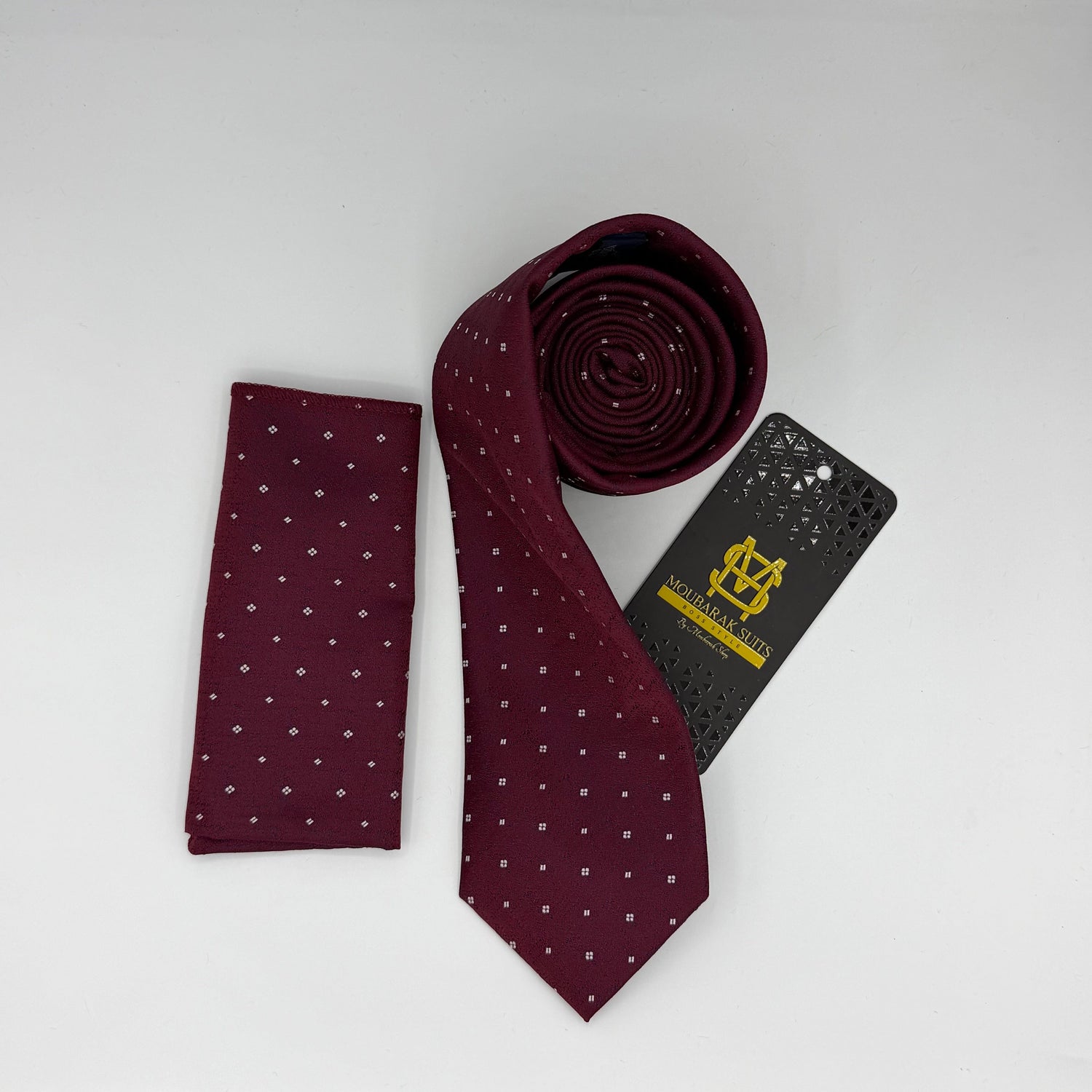 Cravate Pochette CVP190 - Rouge Motif CRAVATE POCHETTE MOUBARAK SHOP