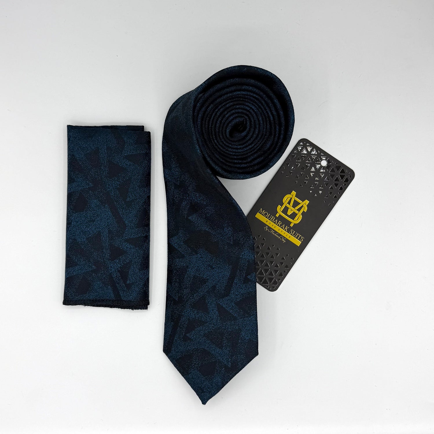 Cravate Pochette CVP191 - Bleu Motif CRAVATE POCHETTE MOUBARAK SHOP